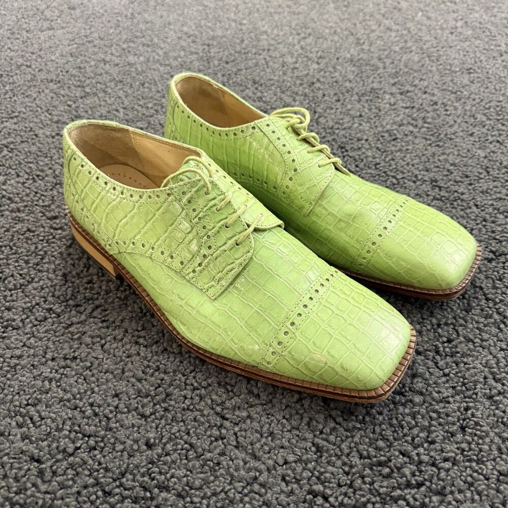 LIBERTY Men's Exclusive Sz 10 Green Leather Lace Up Dress Shoes